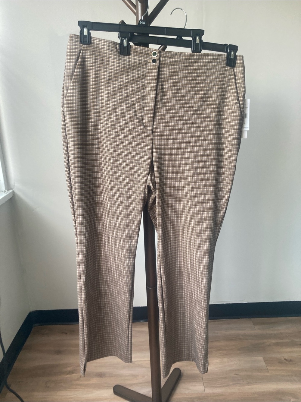 Rafaella printed high rise boot cut pant casual business preppy retro office XXL